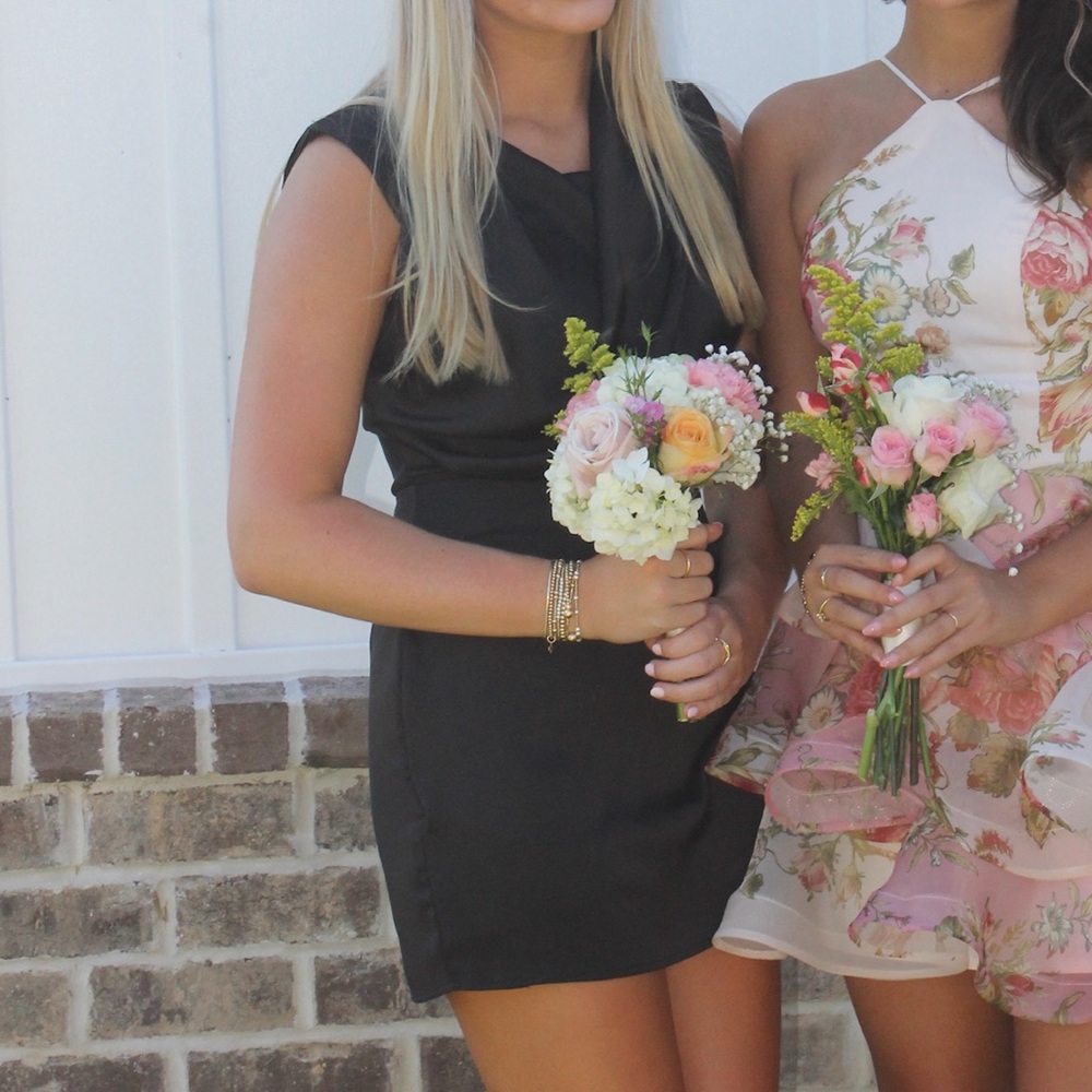 Black Satin Mini Dress